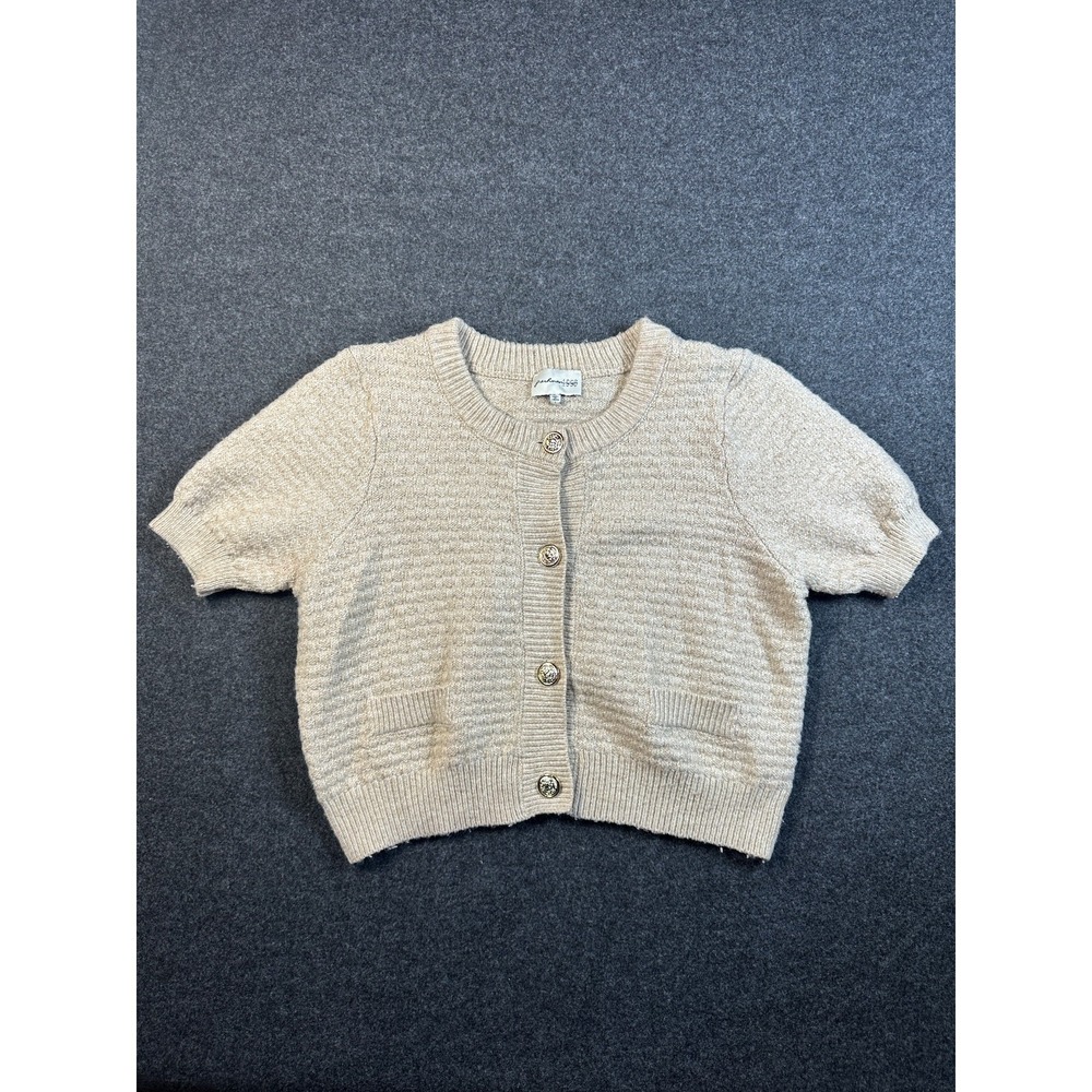 Freshman 1996 - Beige Cropped Cardigan Sweater, Large